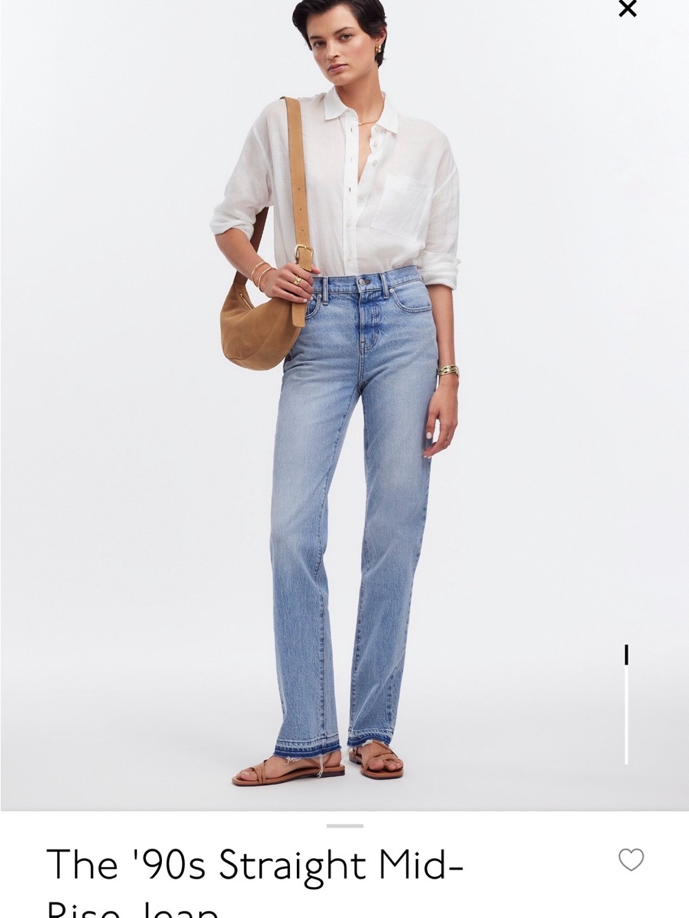 Madewell Women’s '90s Straight Mid Rise Light Wash Blue Denim Jeans Size 25